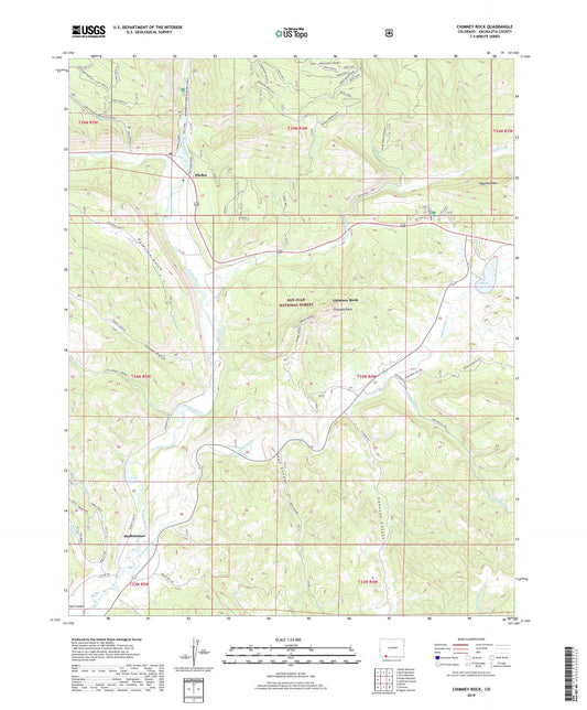 Chimney Rock Colorado US Topo Map Image