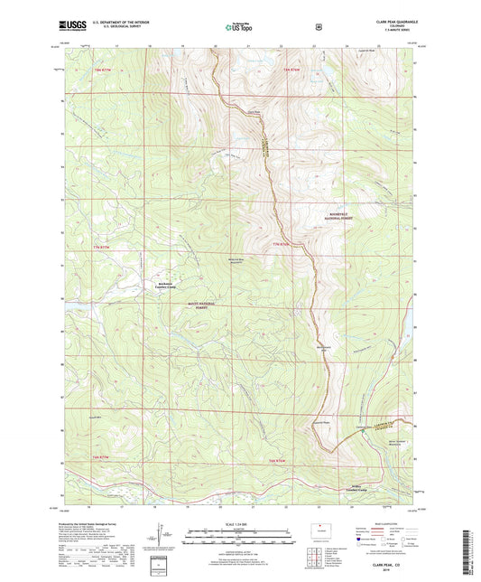 Clark Peak Colorado US Topo Map Image