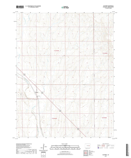 Clifford Colorado US Topo Map Image