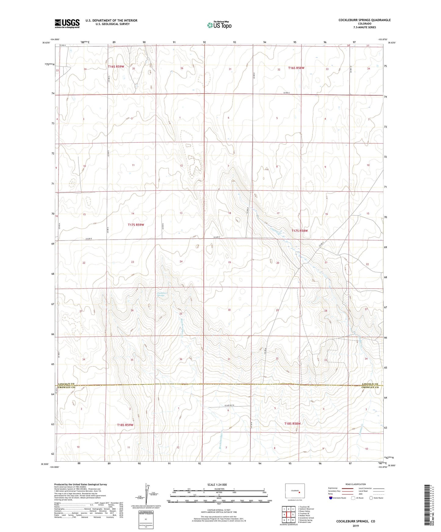 Cockleburr Springs Colorado US Topo Map Image