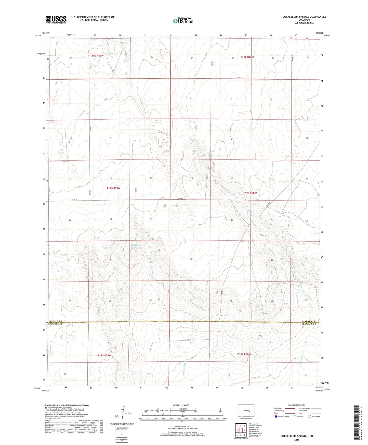 Cockleburr Springs Colorado US Topo Map Image