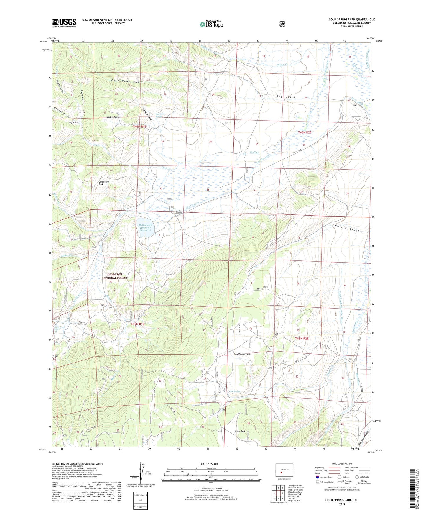 Cold Spring Park Colorado US Topo Map Image