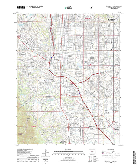 Colorado Springs Colorado US Topo Map Image
