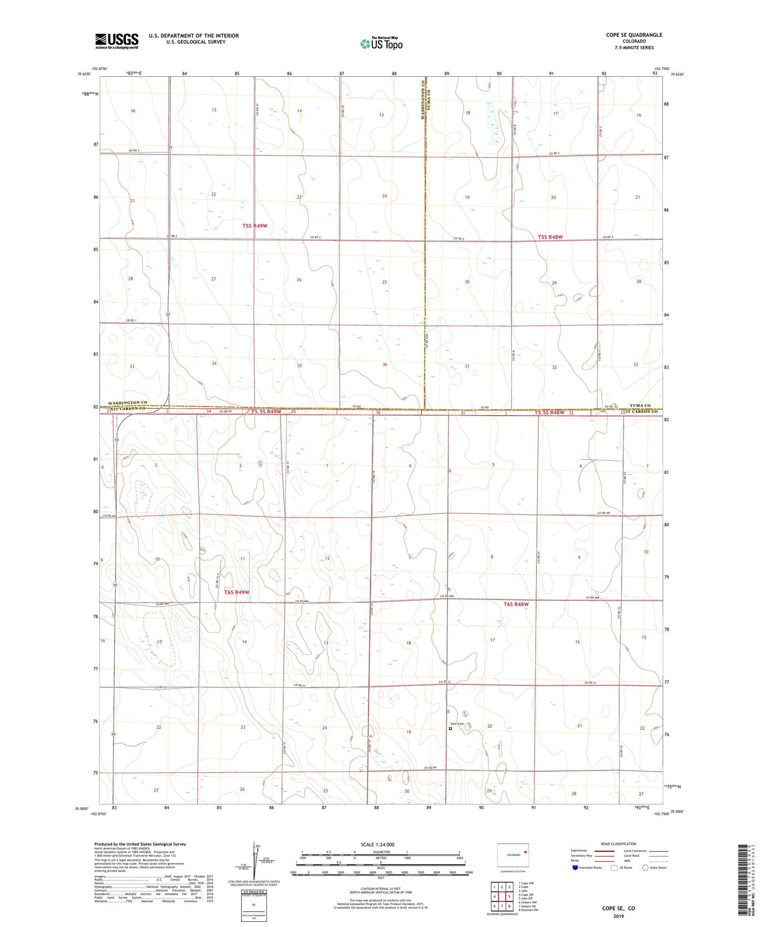 Cope SE Colorado US Topo Map Image