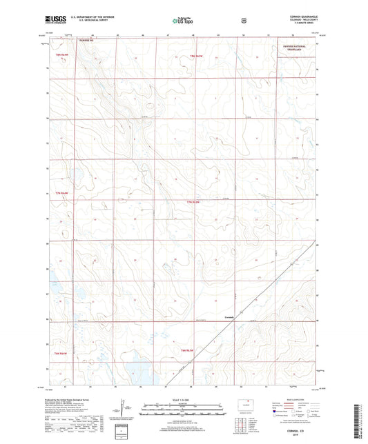 Cornish Colorado US Topo Map Image