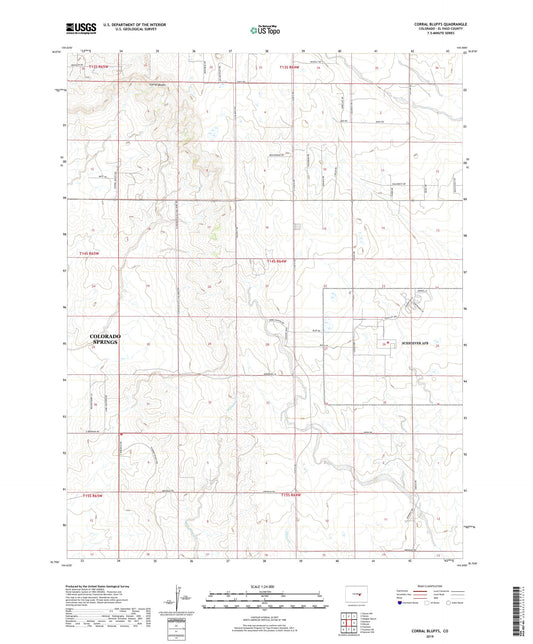 Corral Bluffs Colorado US Topo Map Image
