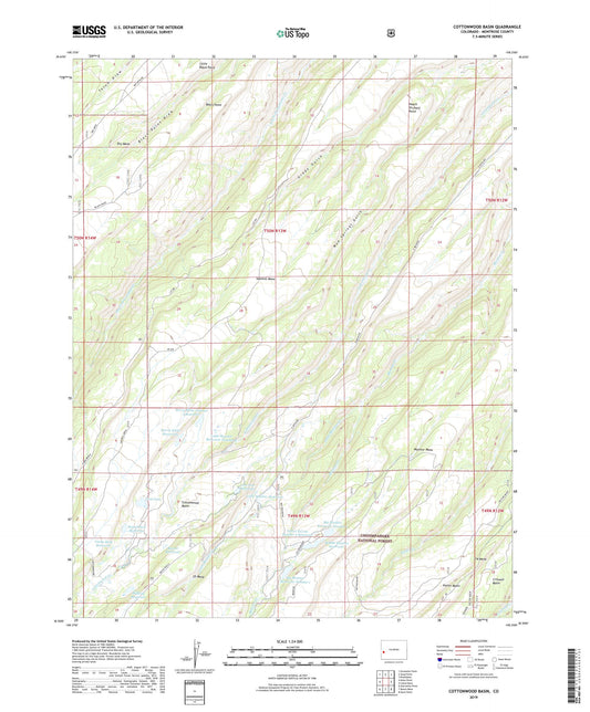 Cottonwood Basin Colorado US Topo Map Image