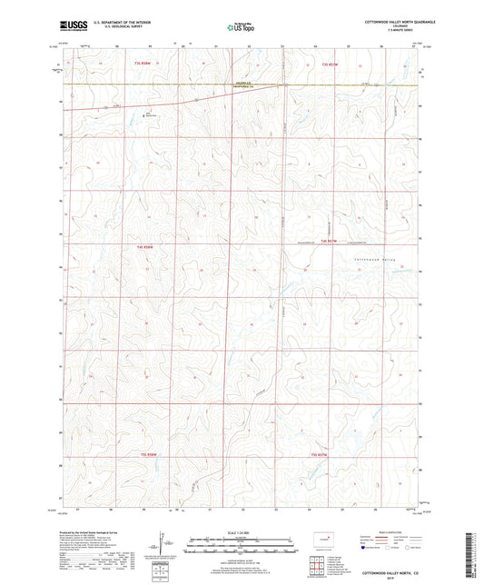 Cottonwood Valley North Colorado US Topo Map Image