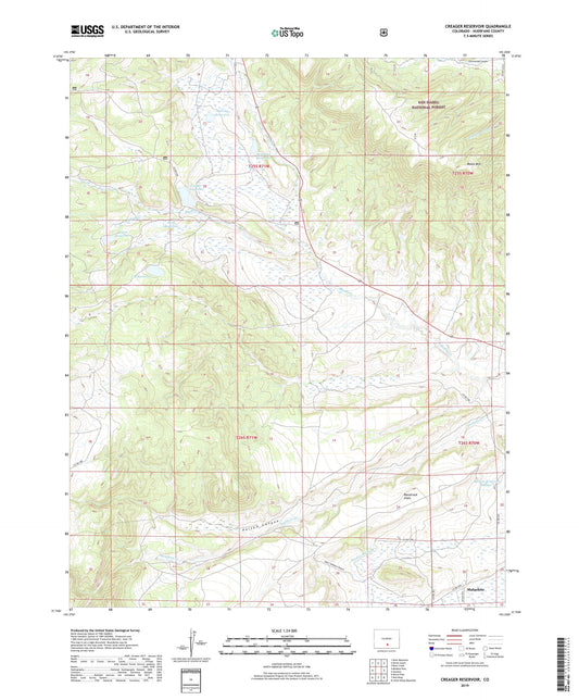 Creager Reservoir Colorado US Topo Map Image