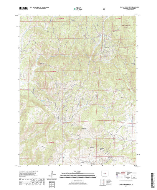 Cripple Creek North Colorado US Topo Map Image