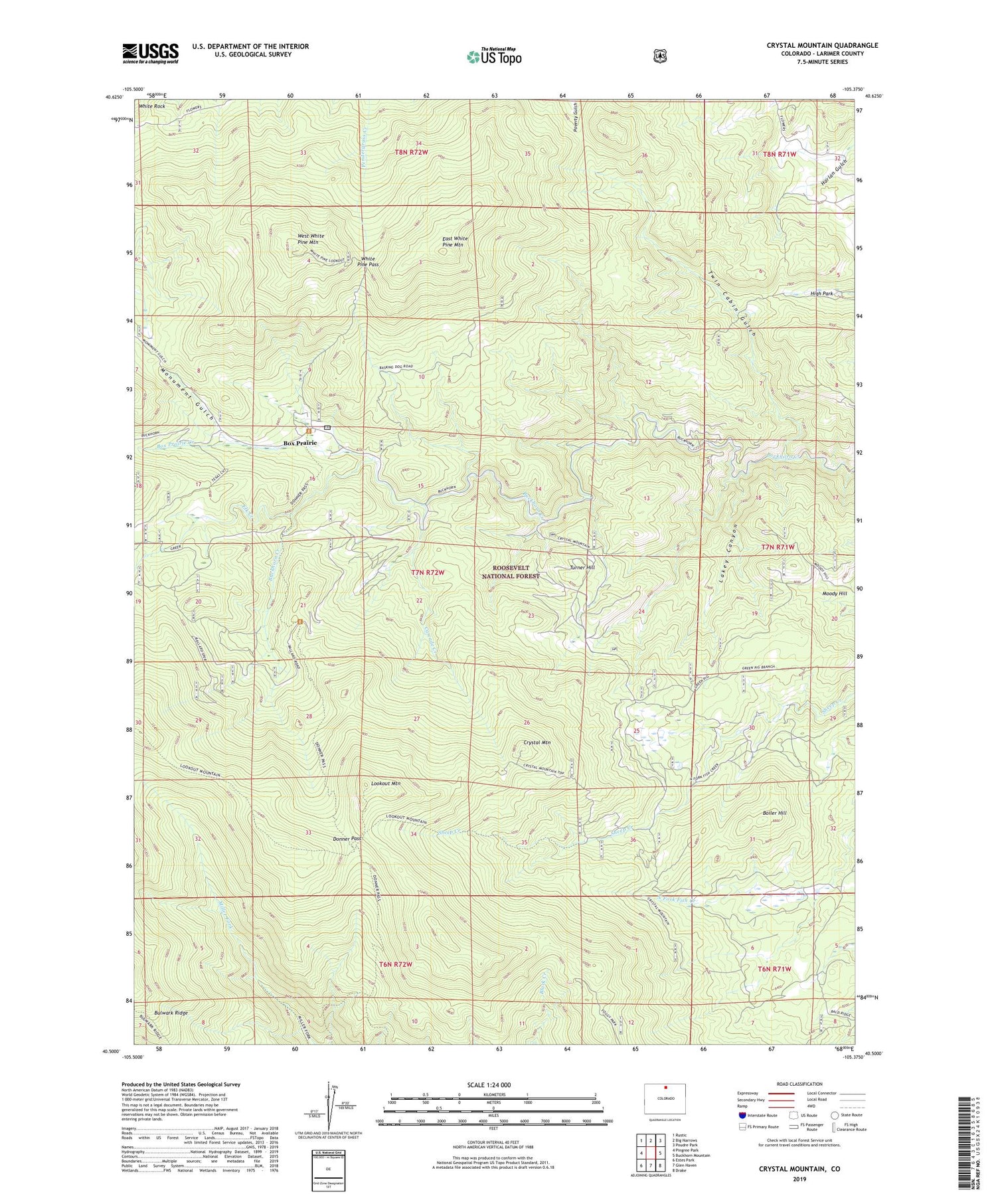 Crystal Mountain Colorado US Topo Map Image