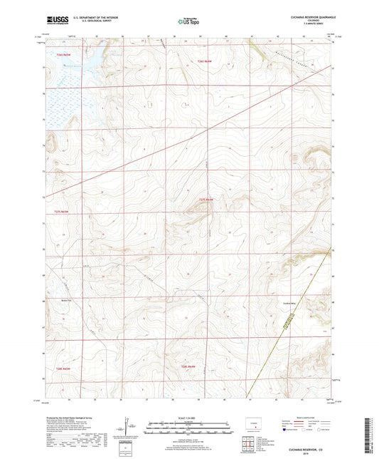 Cucharas Reservoir Colorado US Topo Map Image