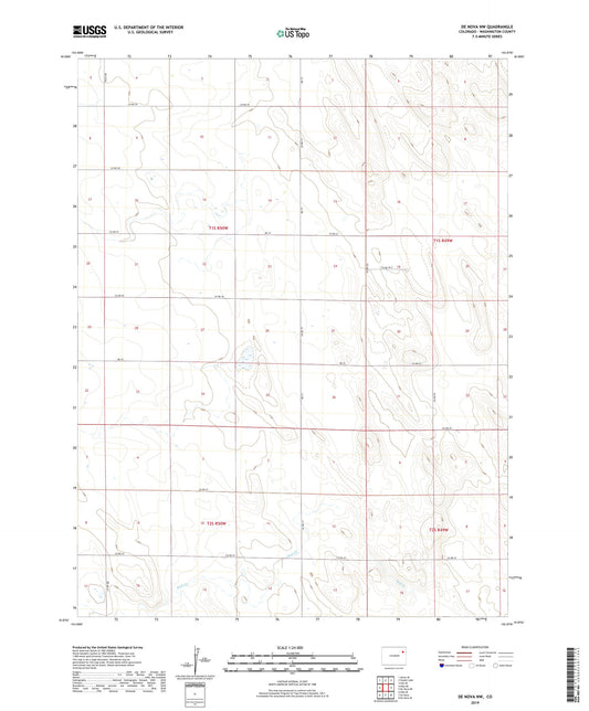 De Nova NW Colorado US Topo Map Image