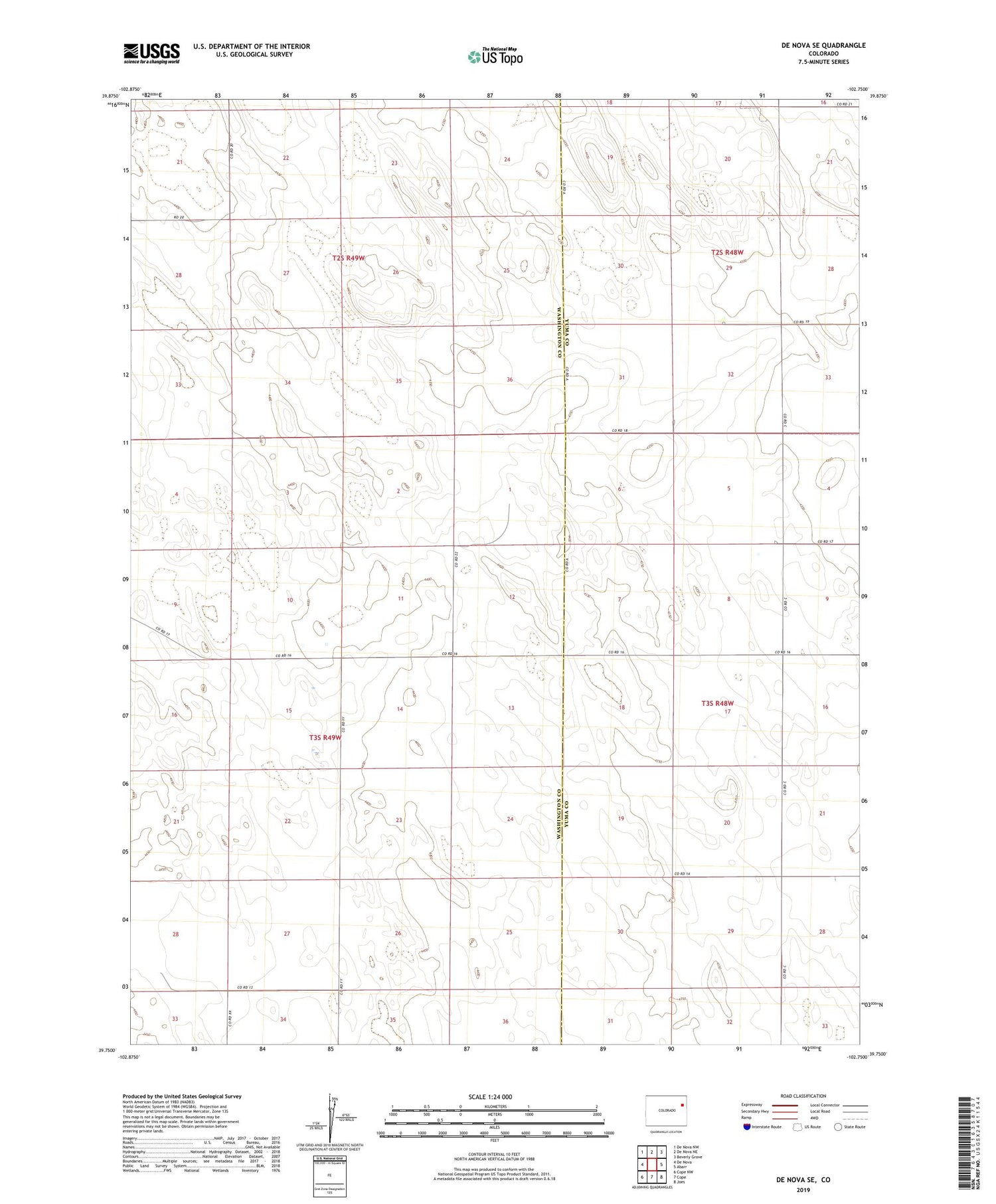 De Nova SE Colorado US Topo Map Image