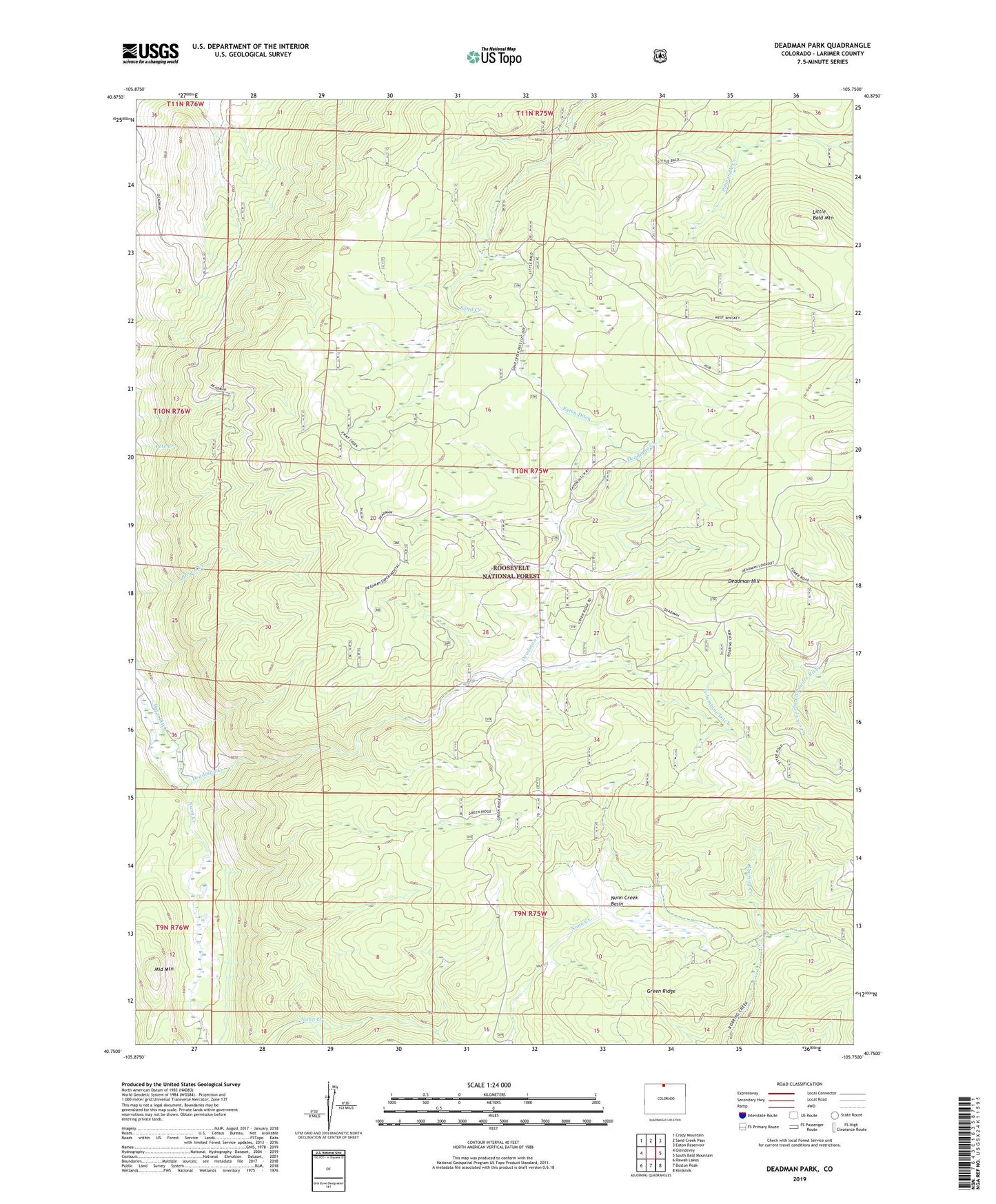 Deadman Park Colorado US Topo Map Image