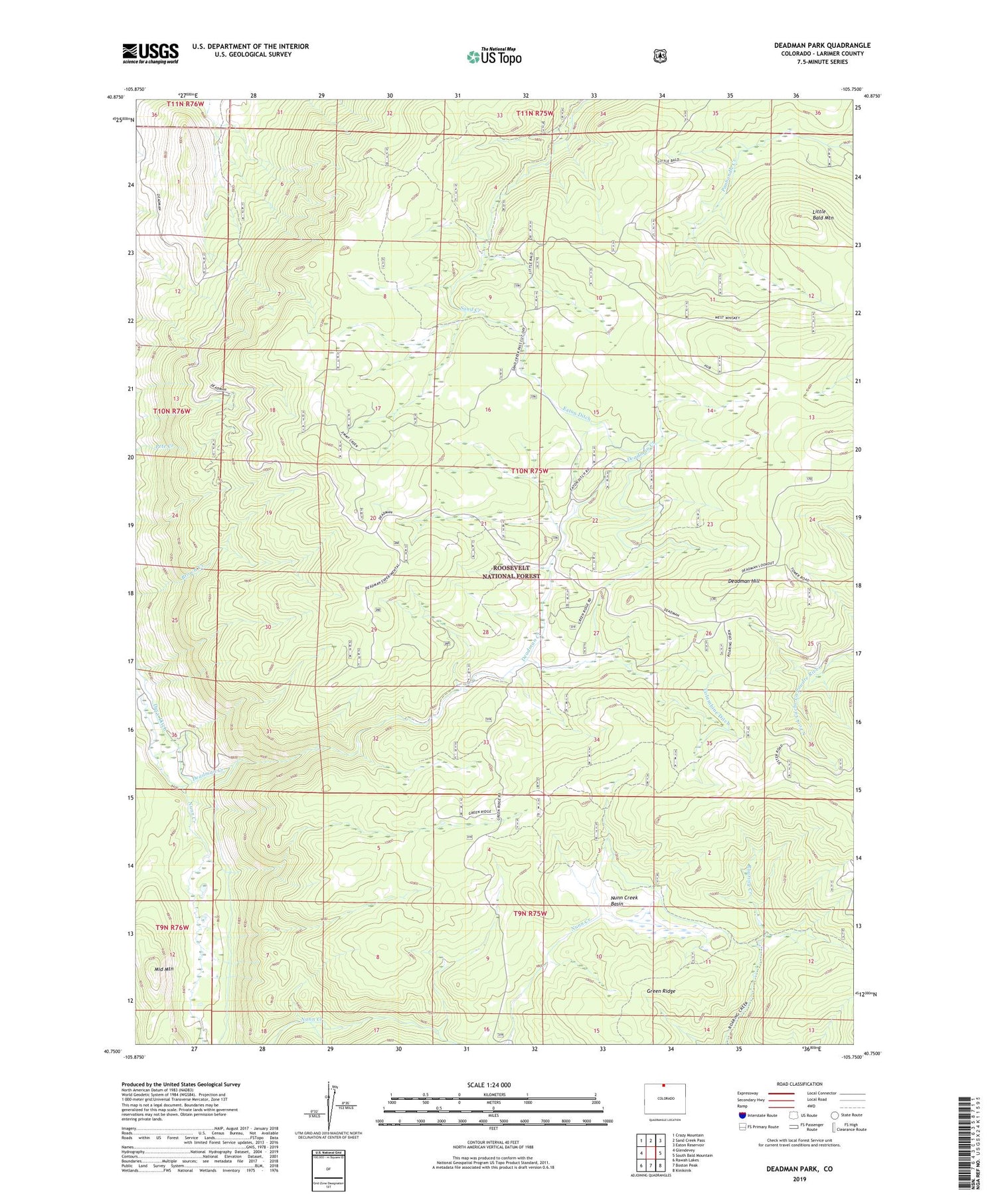 Deadman Park Colorado US Topo Map Image