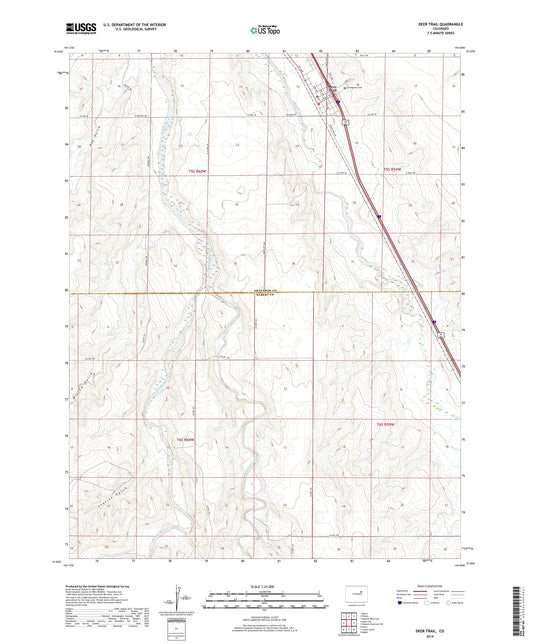 Deer Trail Colorado US Topo Map Image