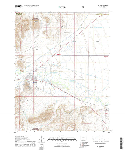 Del Norte Colorado US Topo Map Image