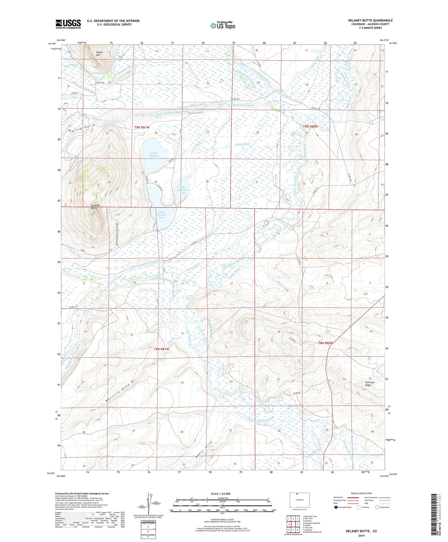 Delaney Butte Colorado US Topo Map Image