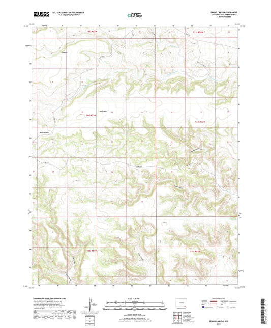 Dennis Canyon Colorado US Topo Map Image