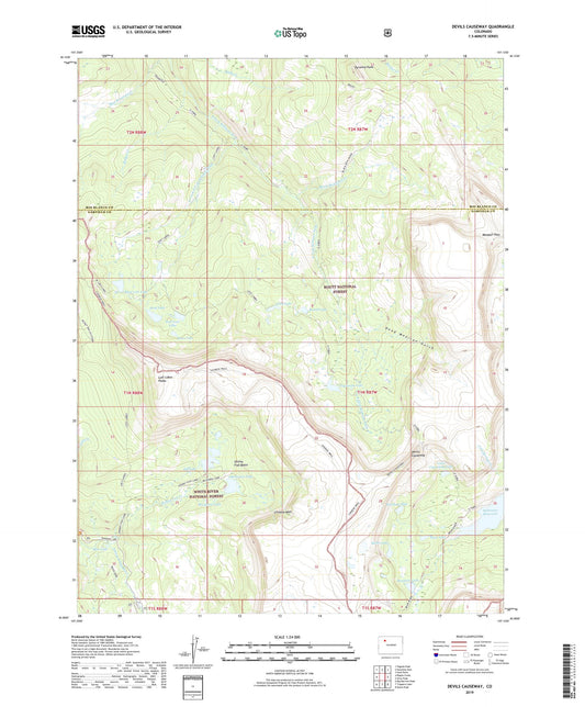 Devils Causeway Colorado US Topo Map Image