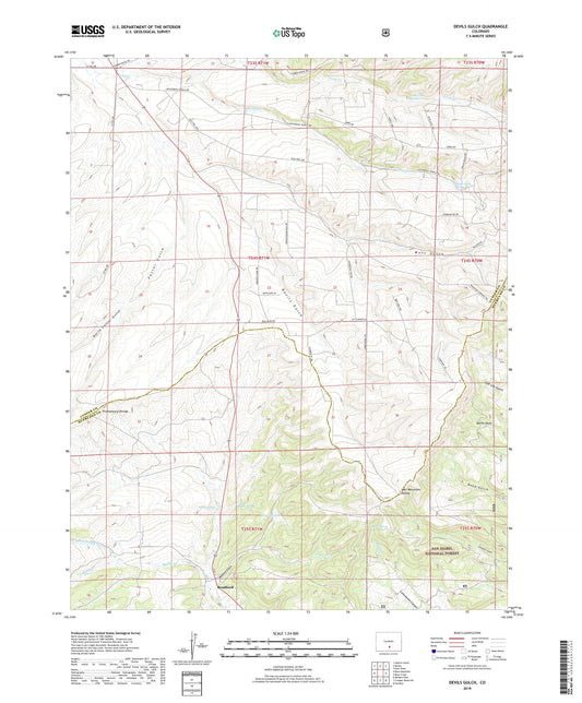 Devils Gulch Colorado US Topo Map Image