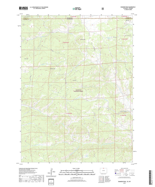 Diamond Peak Colorado US Topo Map Image