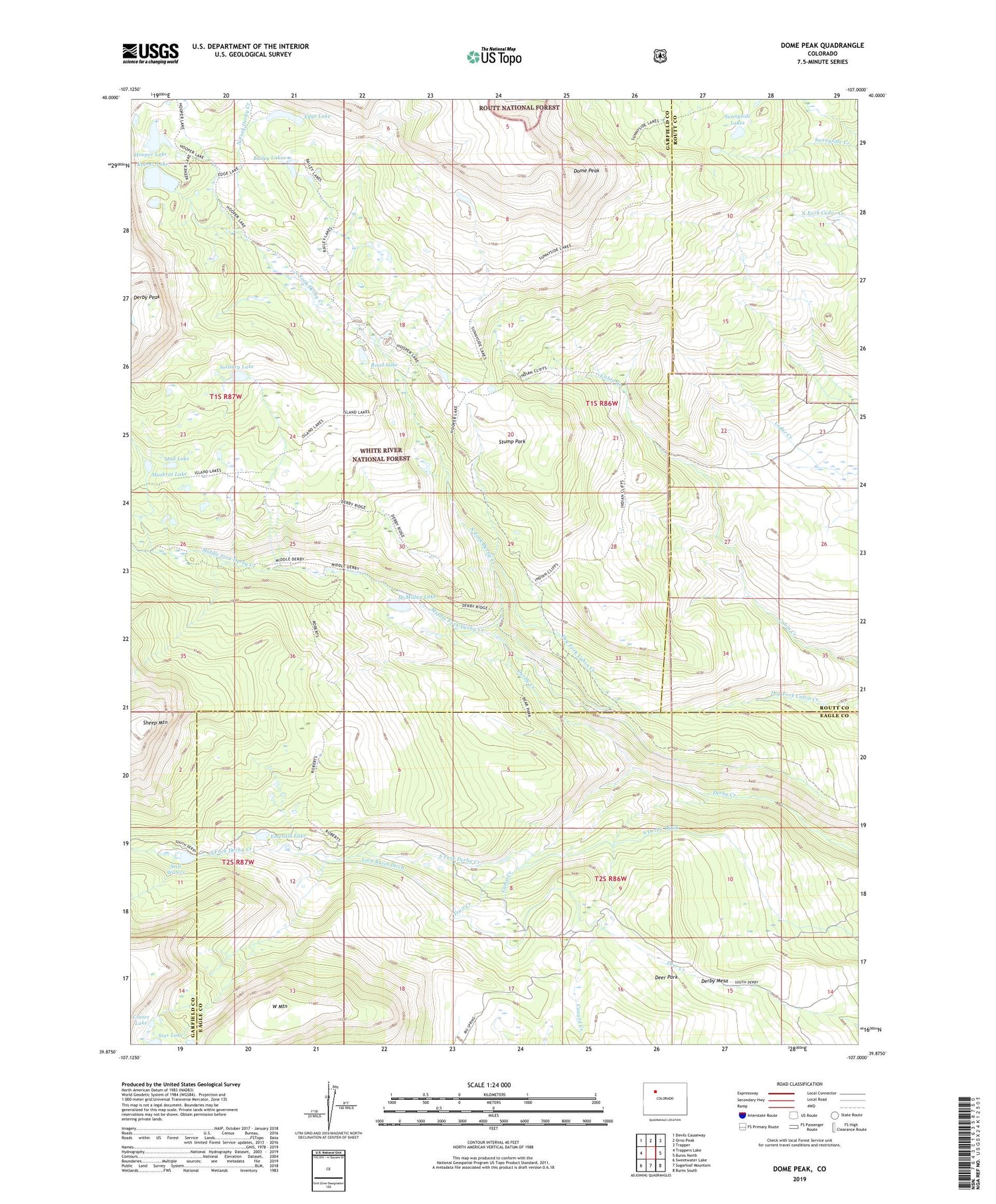 Dome Peak Colorado US Topo Map Image