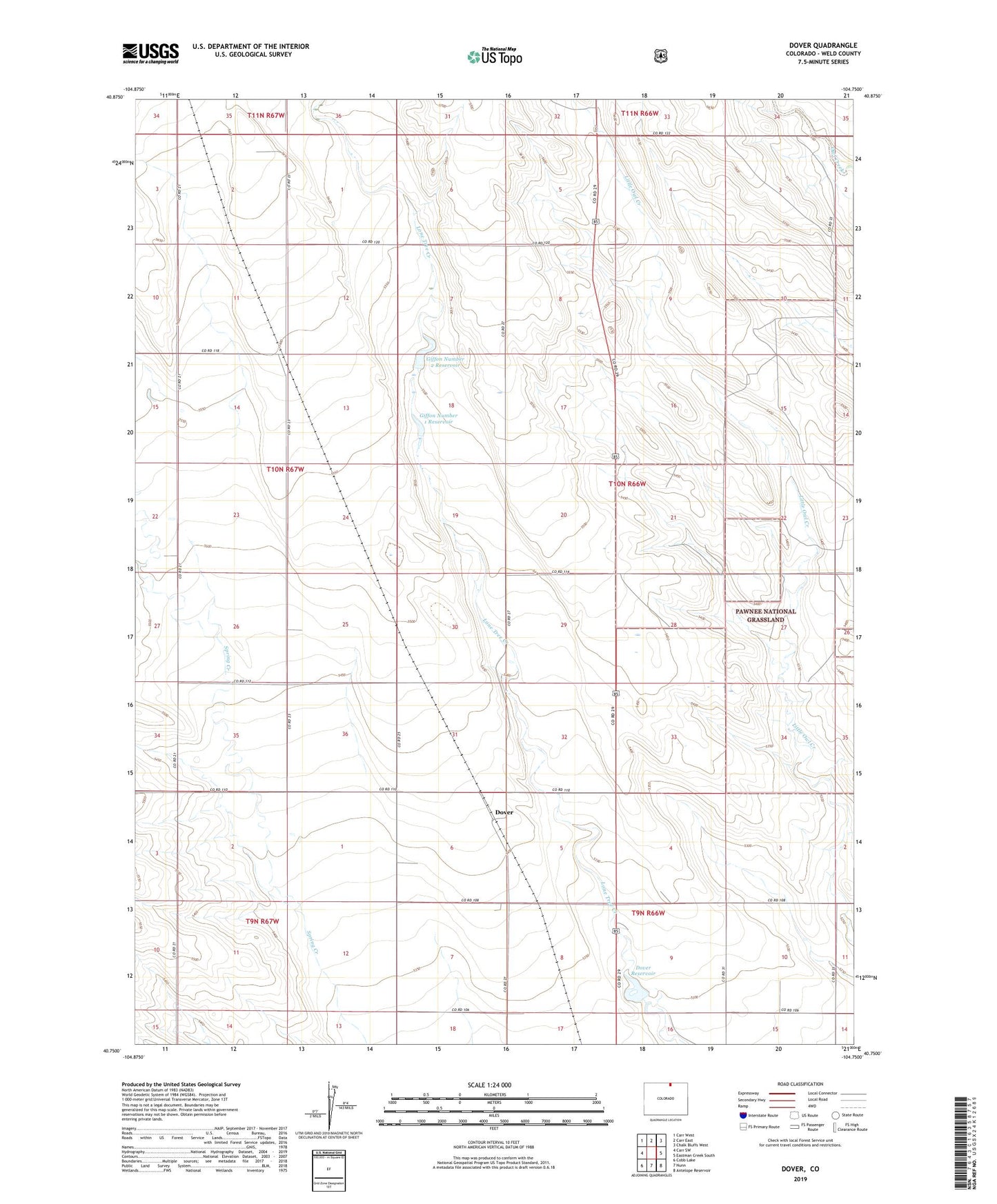 Dover Colorado US Topo Map Image