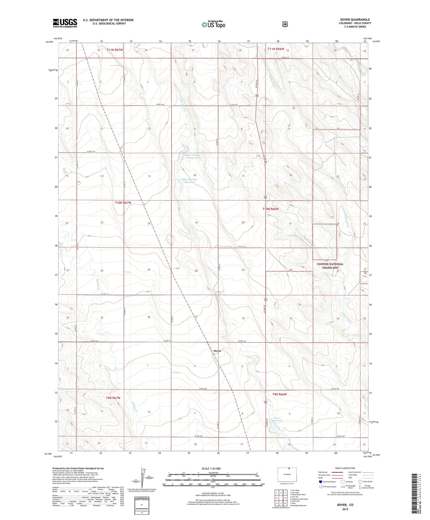 Dover Colorado US Topo Map Image