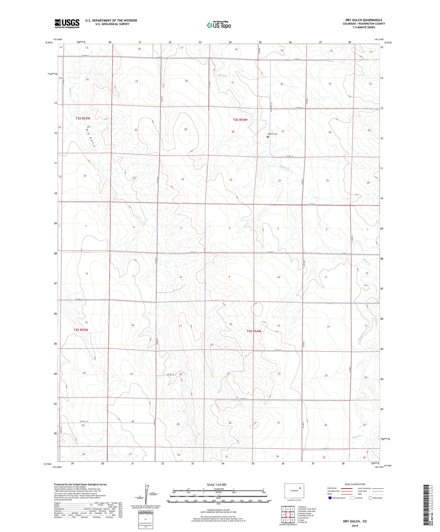 Dry Gulch Colorado US Topo Map Image