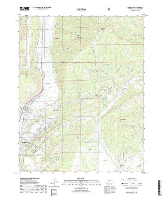 Durango East Colorado US Topo Map Image