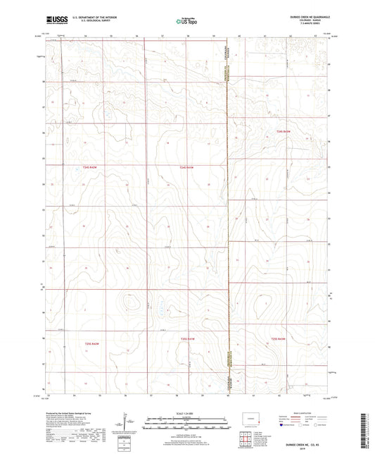 Durkee Creek NE Colorado US Topo Map Image