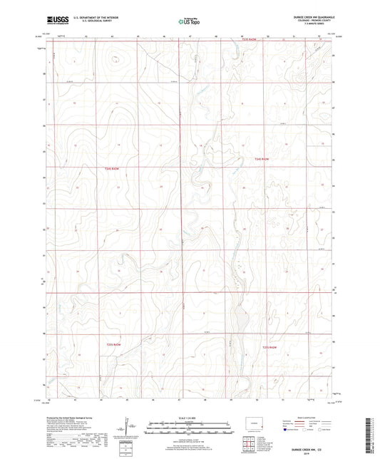 Durkee Creek NW Colorado US Topo Map Image