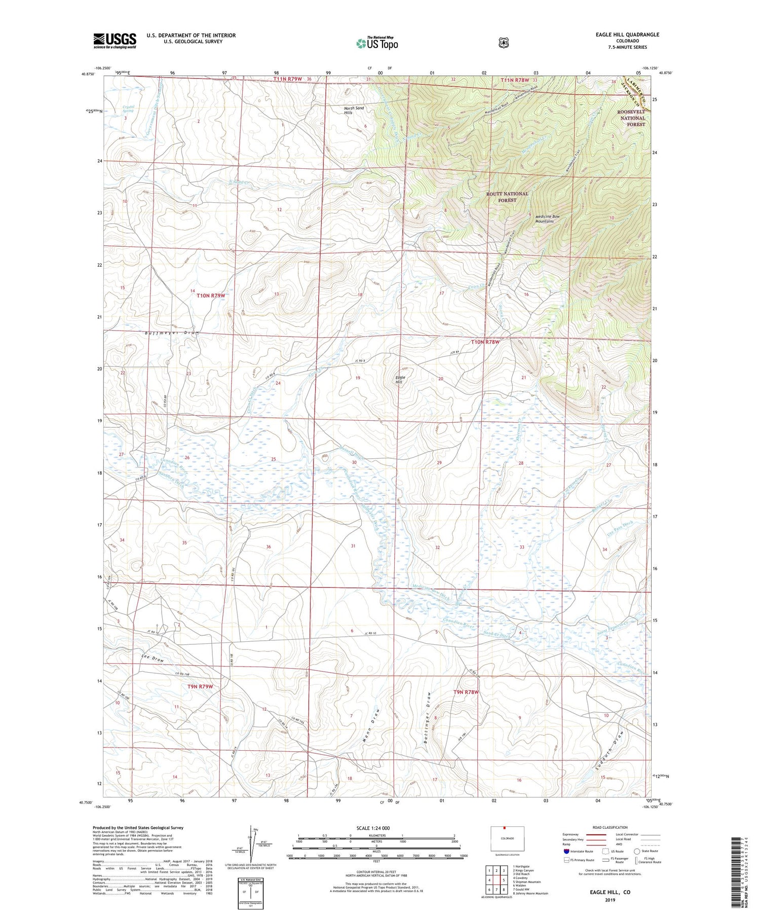 Eagle Hill Colorado US Topo Map Image