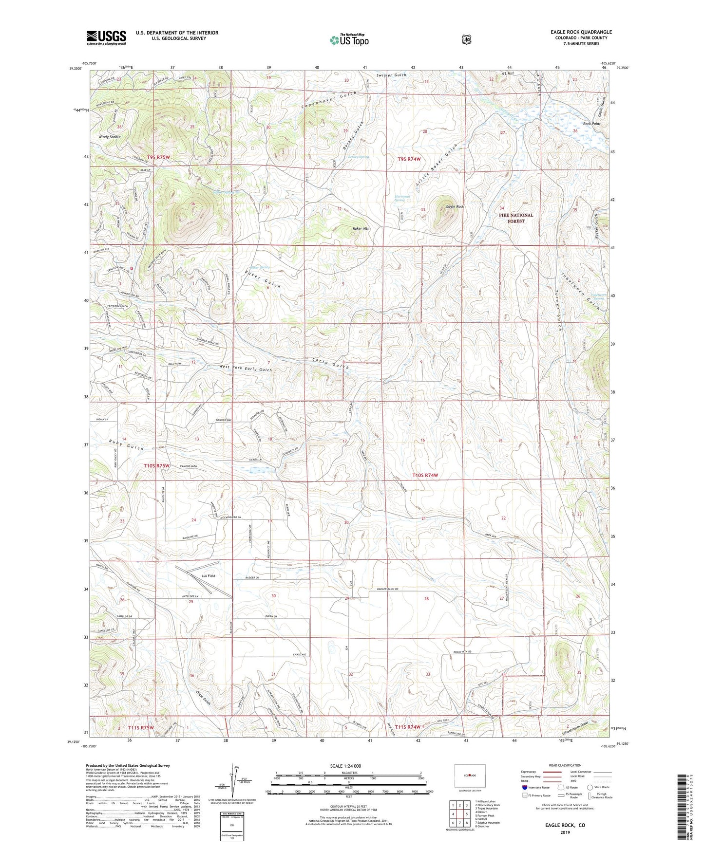 Eagle Rock Colorado US Topo Map Image