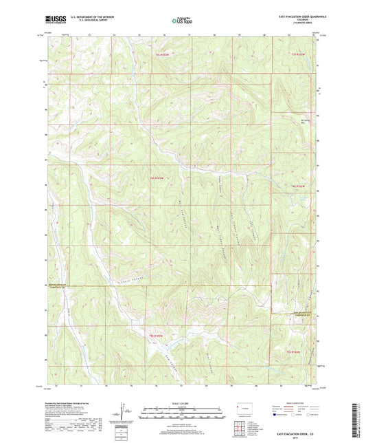 East Evacuation Creek Colorado US Topo Map Image