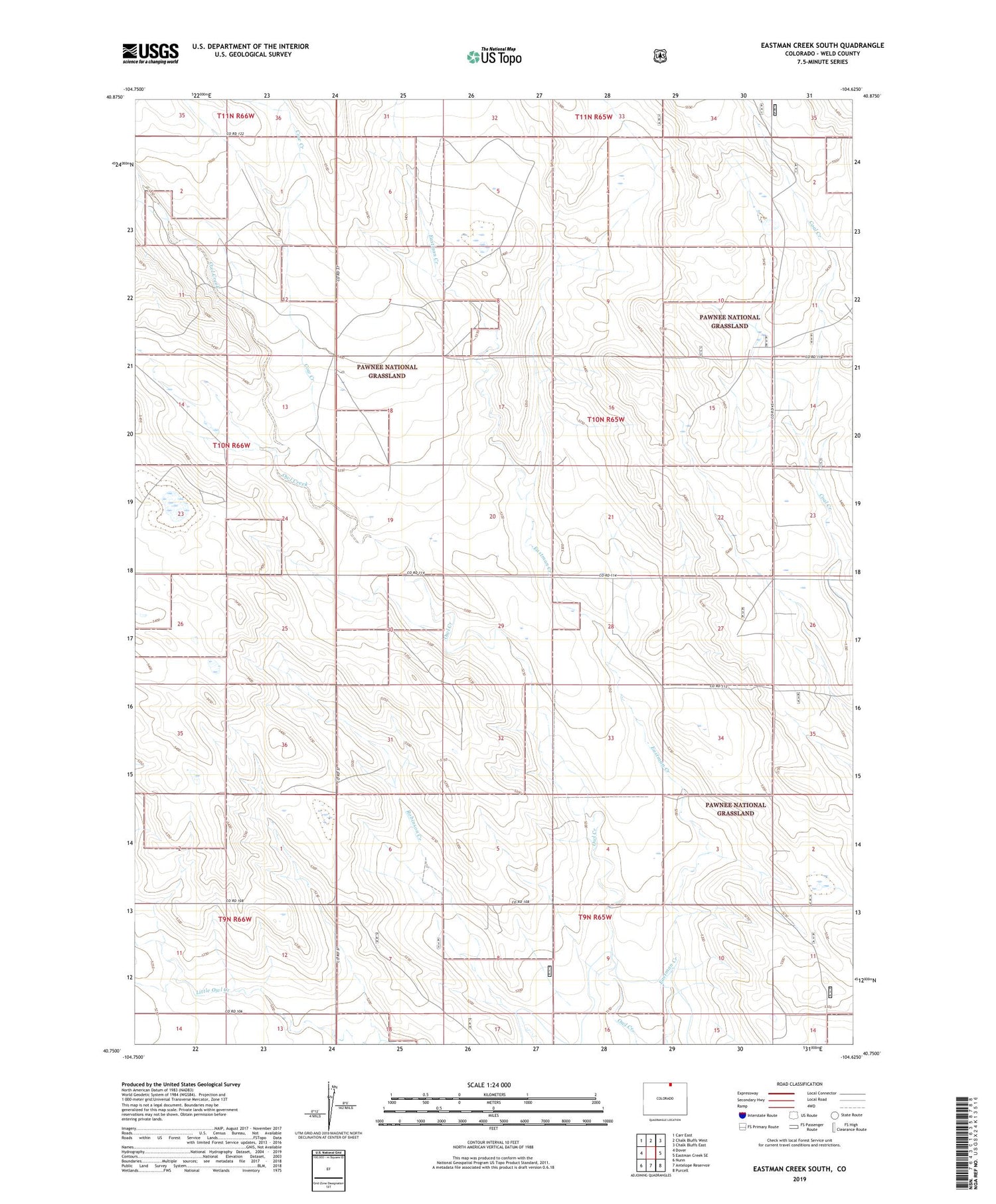 Eastman Creek South Colorado US Topo Map Image