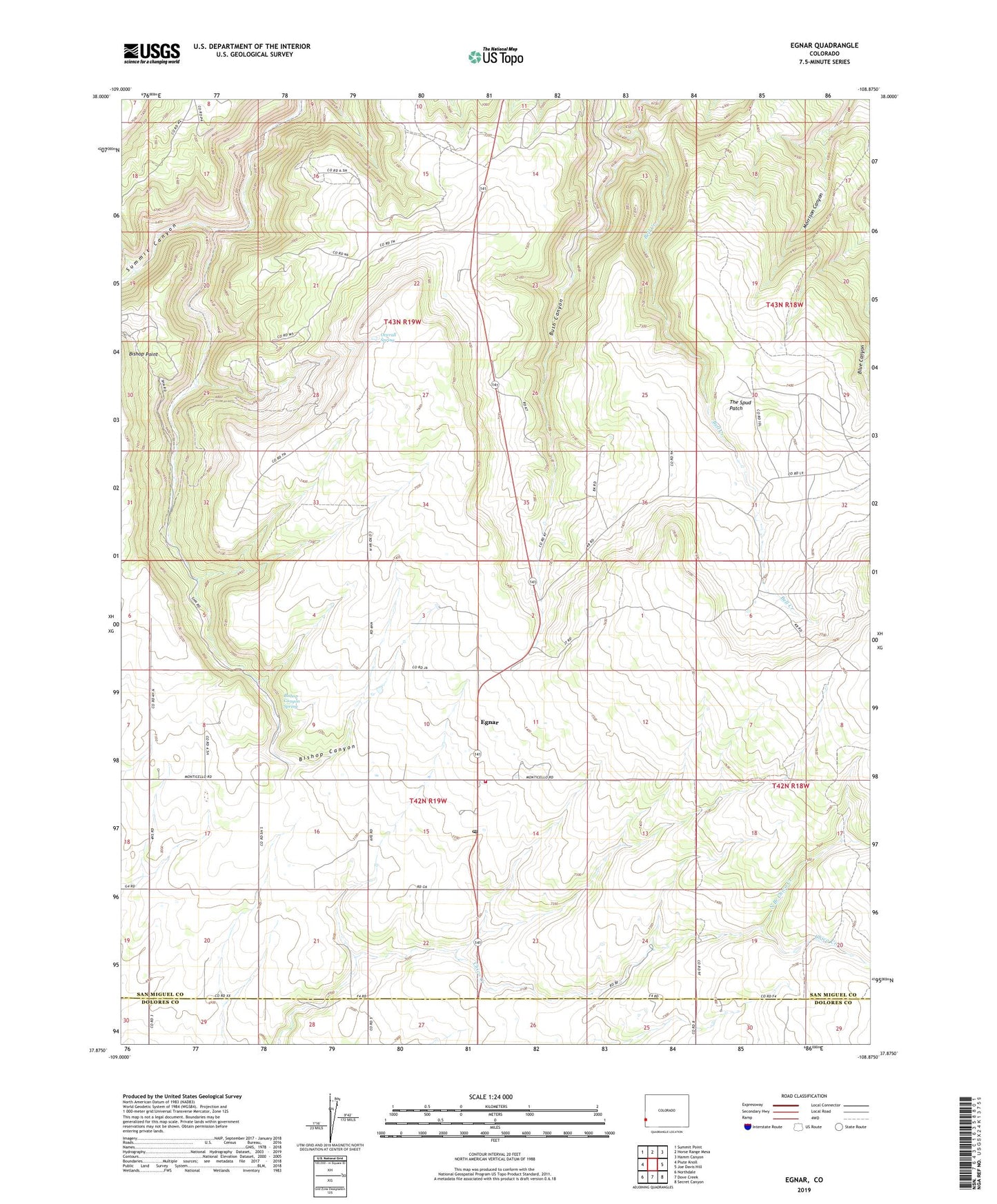 Egnar Colorado US Topo Map Image