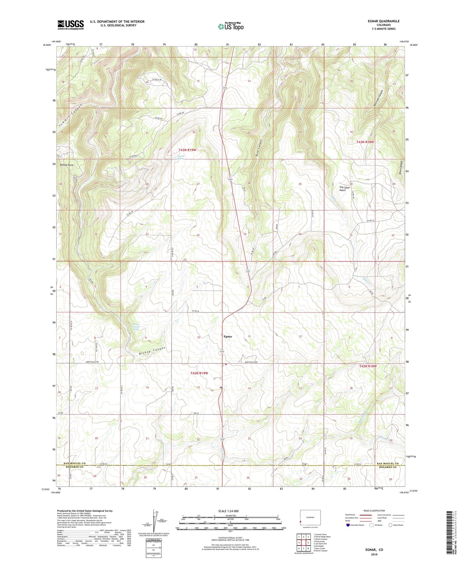 Egnar Colorado US Topo Map Image