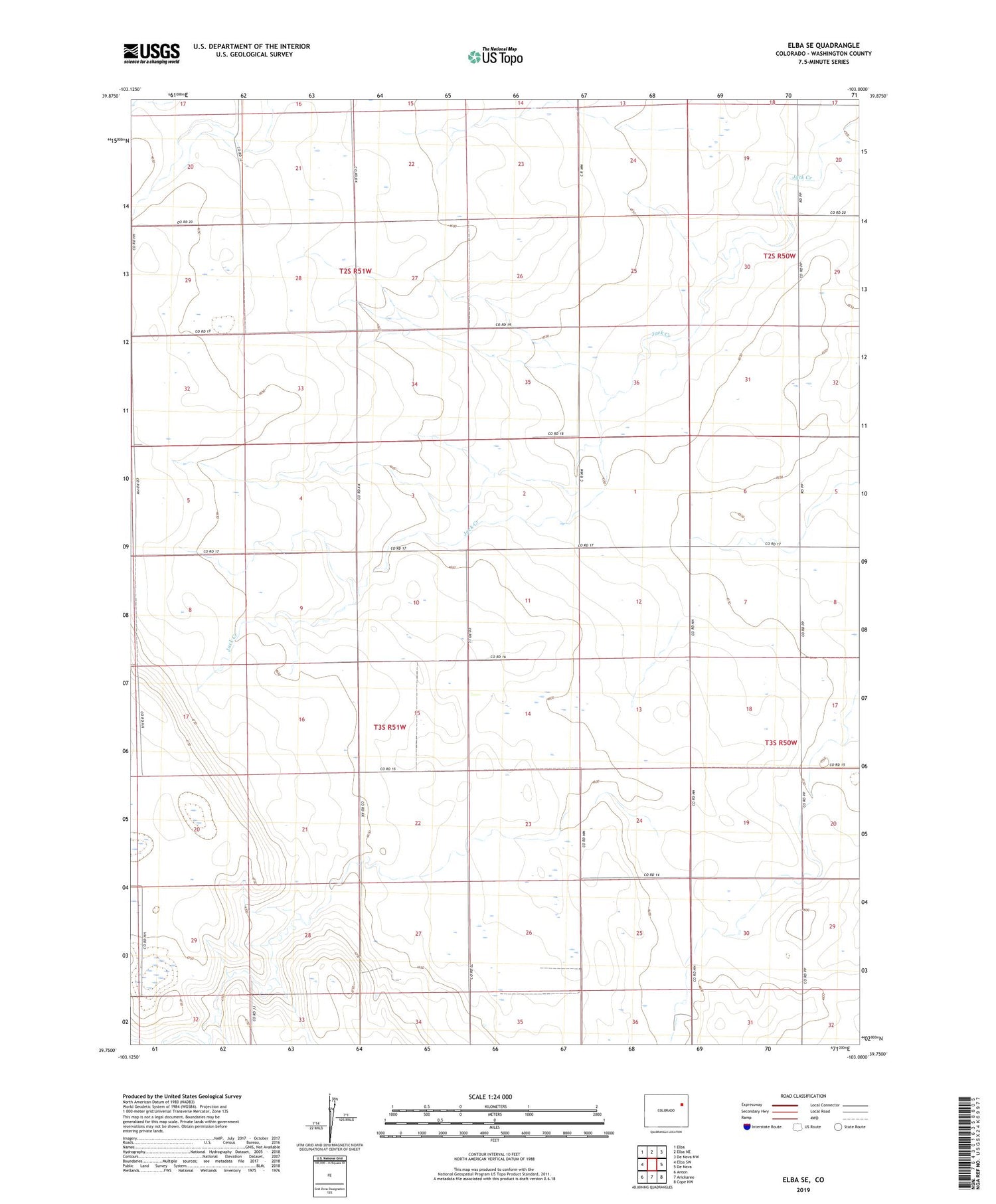 Elba SE Colorado US Topo Map Image
