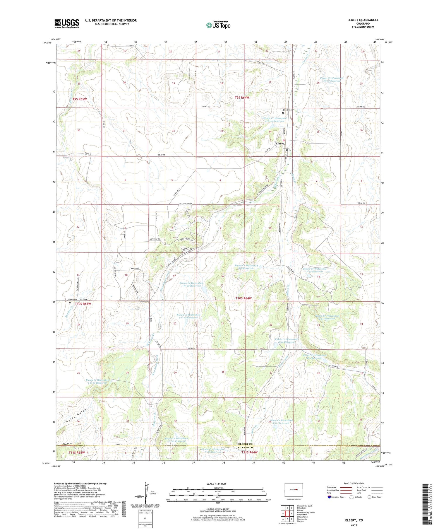 Elbert Colorado US Topo Map Image