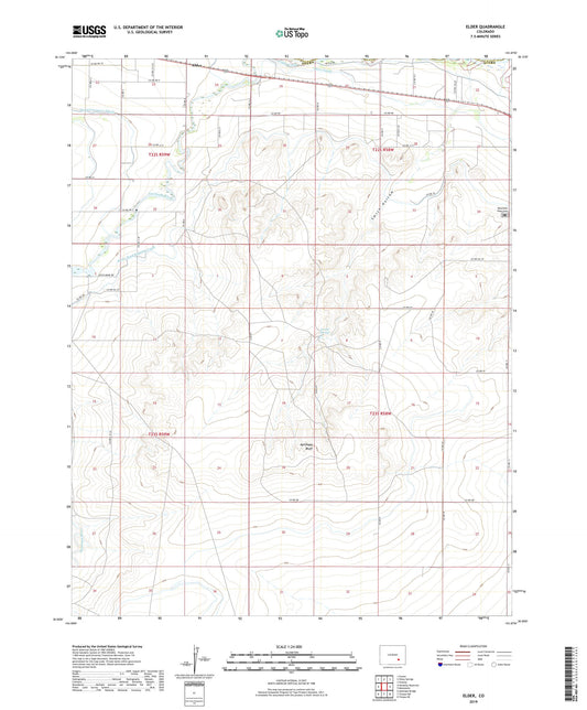 Elder Colorado US Topo Map Image