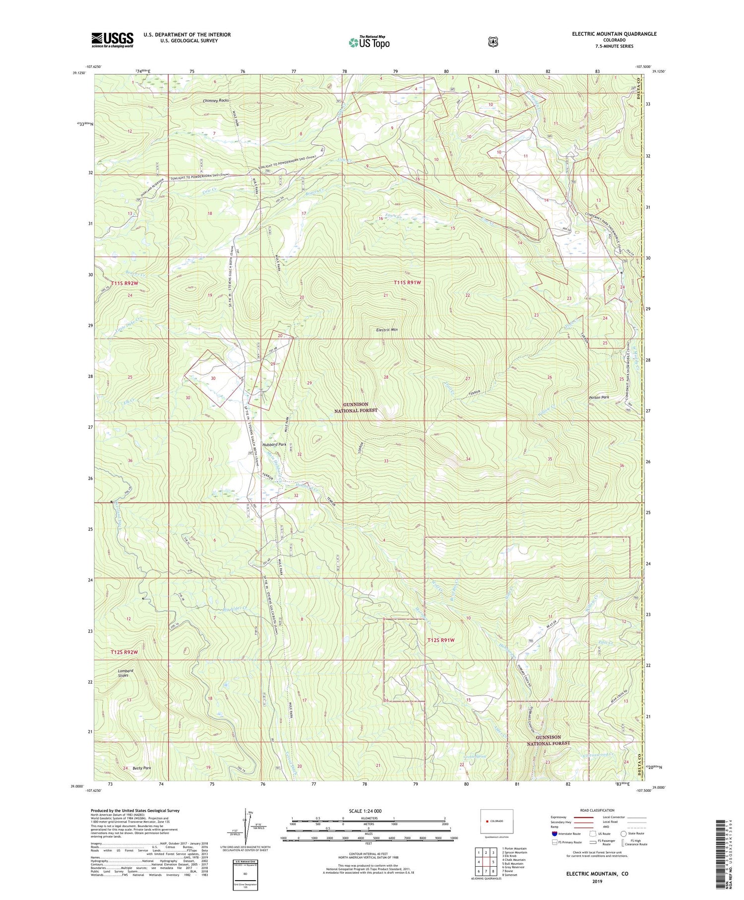 Electric Mountain Colorado US Topo Map Image