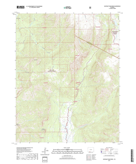 Elephant Head Rock Colorado US Topo Map Image