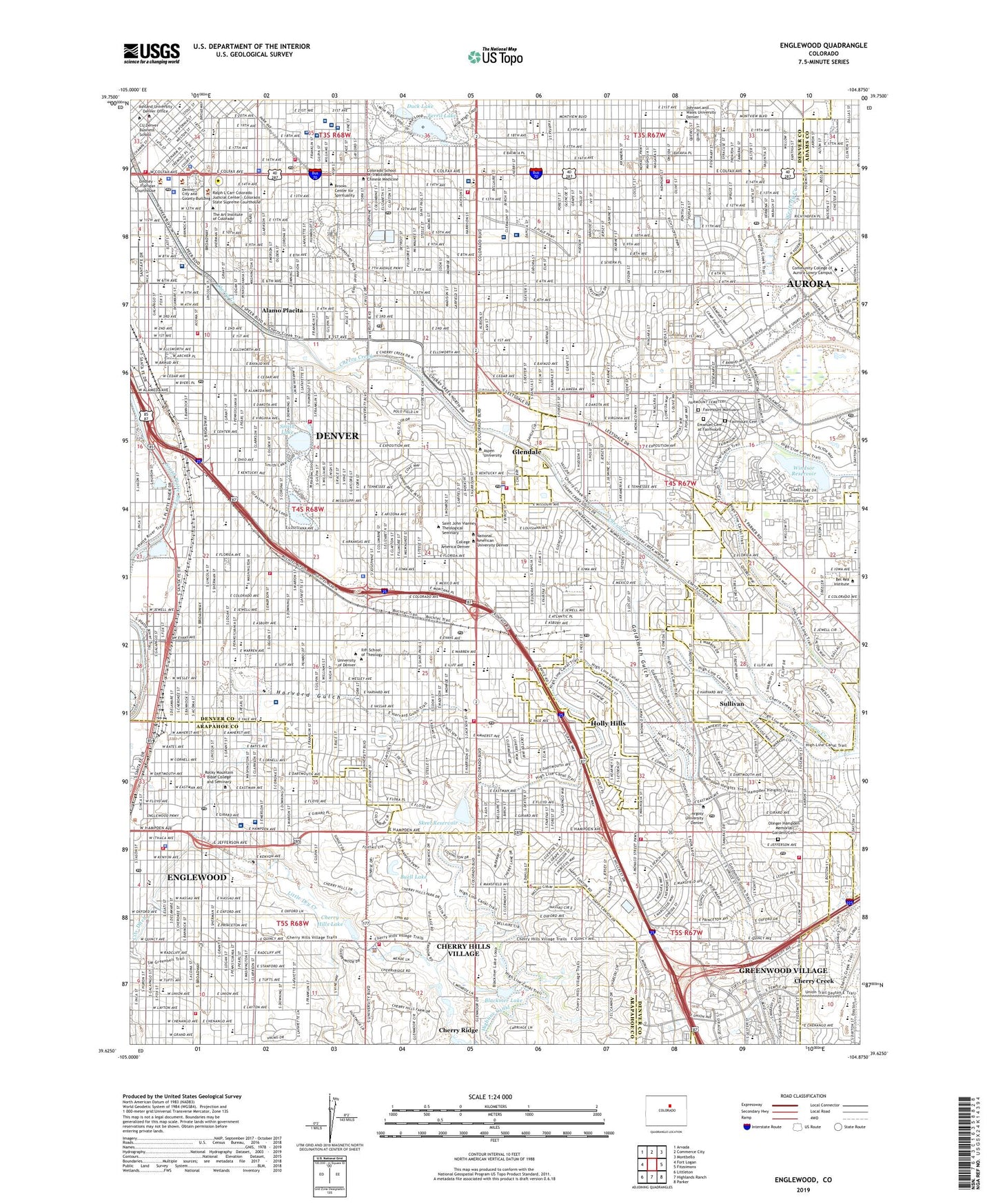 Englewood Colorado US Topo Map Image