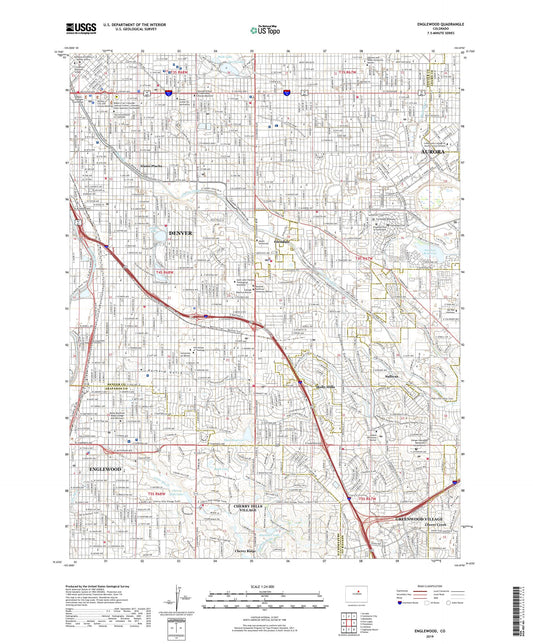 Englewood Colorado US Topo Map Image