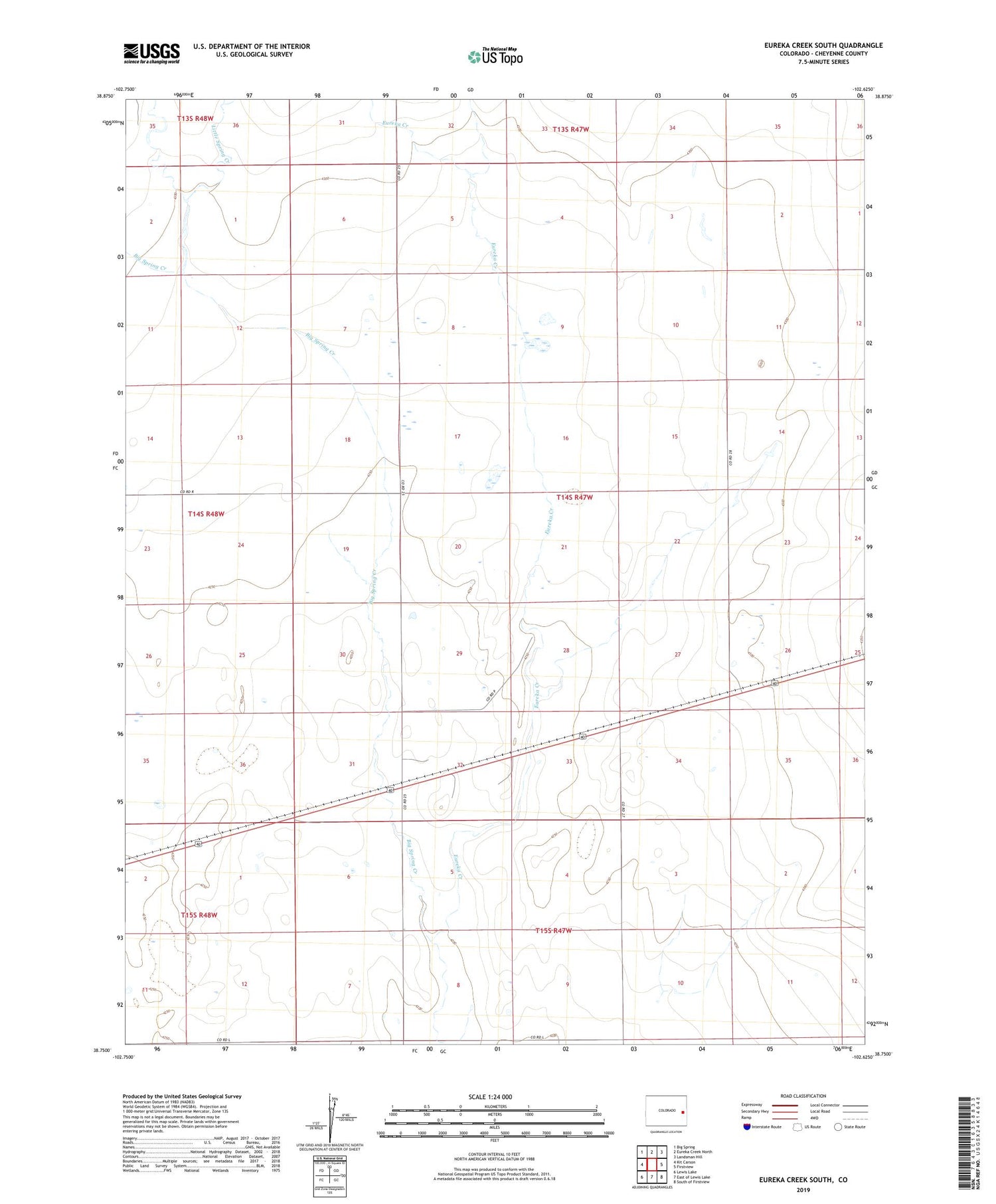 Eureka Creek South Colorado US Topo Map Image