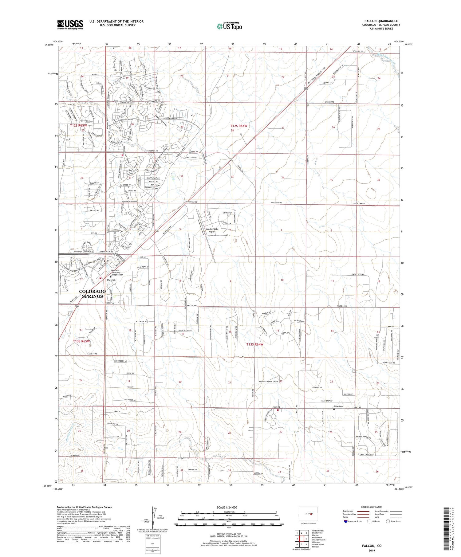 Falcon Colorado US Topo Map Image