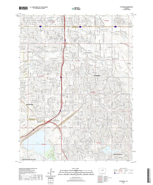 Fitzsimons Colorado US Topo Map Image